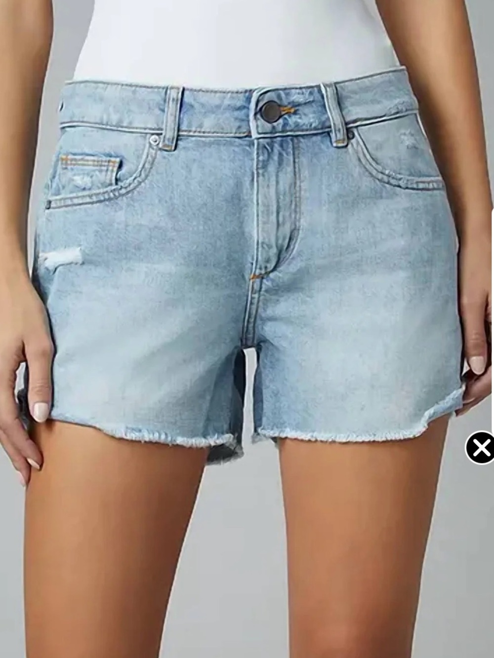 DL1961 Light Wash Denim Cutoff Shorts